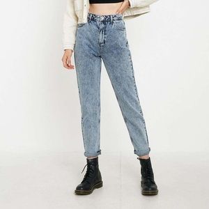 BDG straight leg acid wash high waisted jeans